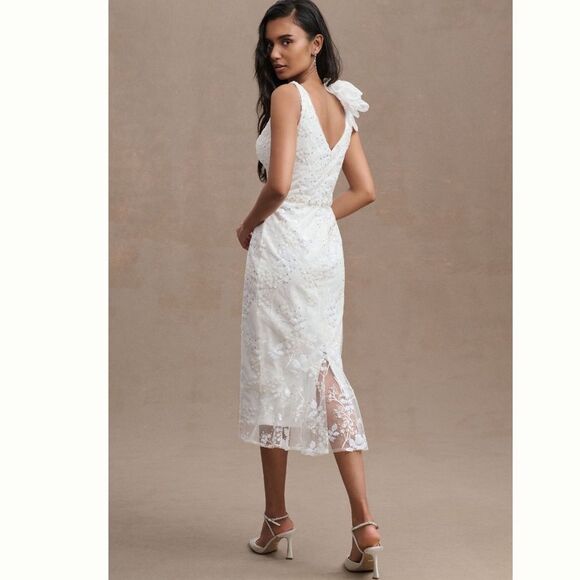 Anthropologie Mac Duggal Natalie V-Neck Beaded Embroidered Sleeveless/ size 14 - Picture 3 of 10